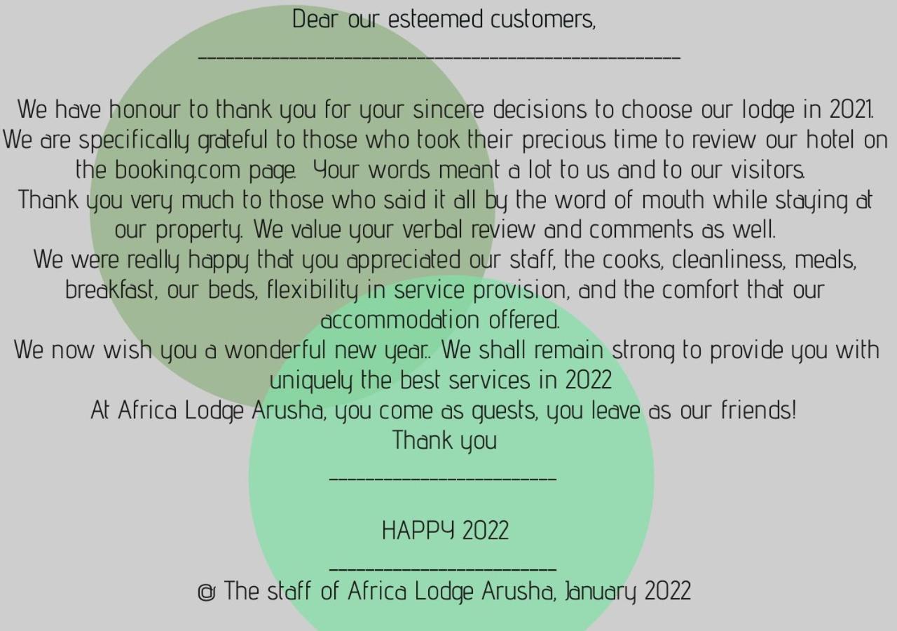 Africa Lodge Arusha Nkoaranga Bagian luar foto